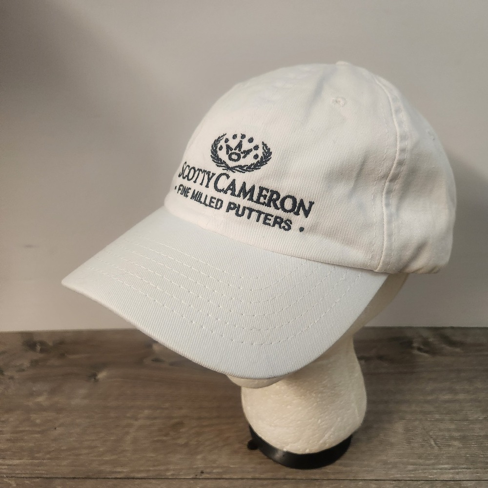 2010 Scotty Cameron Seven Point Crown With Leaf White Strapback Golf Hat Cap